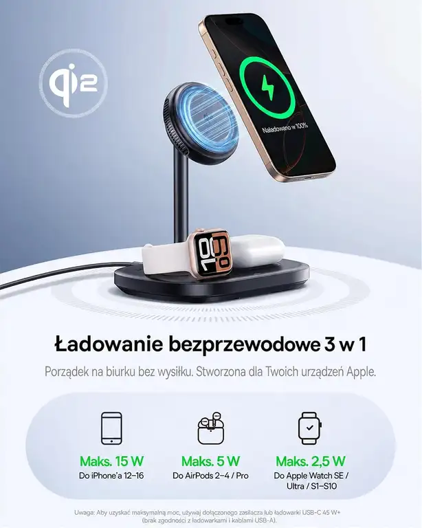 Baseus EnerFill 3-W-1 Stacja Ładująca Do Apple z chłodzeniem TEC
