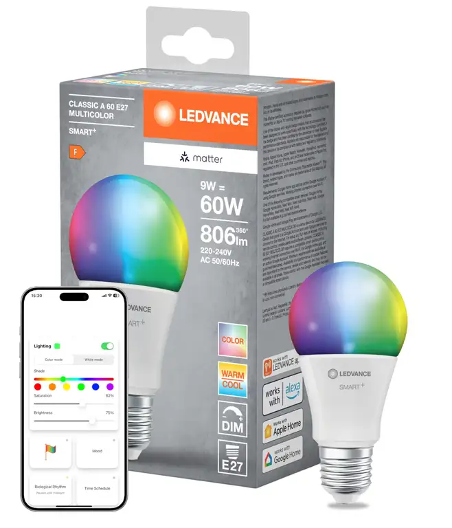 LEDVANCE Żarówka Led SMART+ MATTER RGBW E27 Alexa, HomeKit, Google