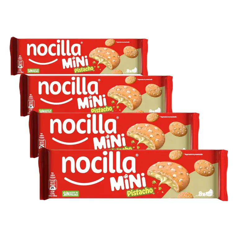 Galletas Nocilla Mini de Pistacho, 64 g, 8 unidades (paquete de 4)