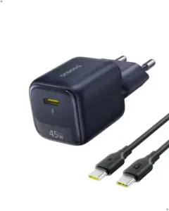 Cargador USB C 45W GAN con cable para iPhone y Samsung