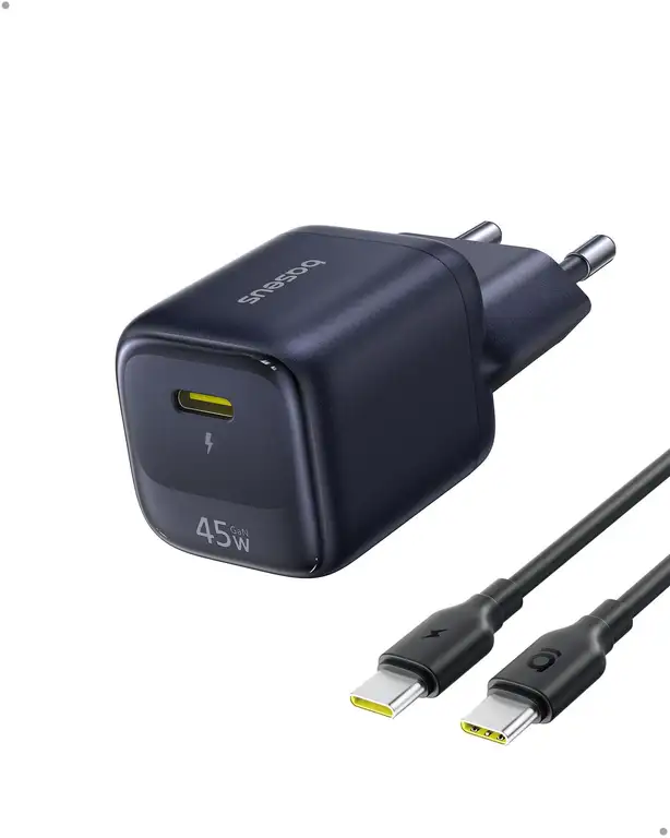 Cargador USB C 45W GAN con cable para iPhone y Samsung