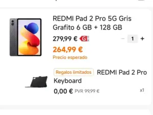 Tablet Xiaomi Redmi Pad 2 Pro 5G de 12″ con teclado oficial gratis