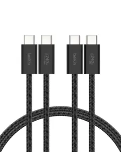 Cable USB-C Belkin 1.5m, pack 2, negro