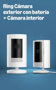 Cámara exterior con batería + cámara interior Ring