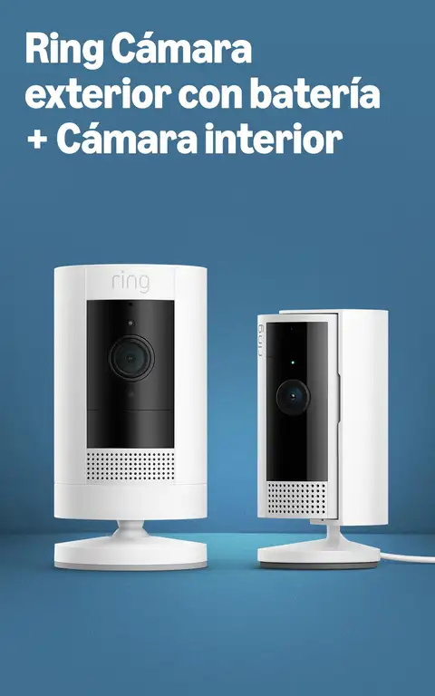 Cámara exterior con batería + cámara interior Ring