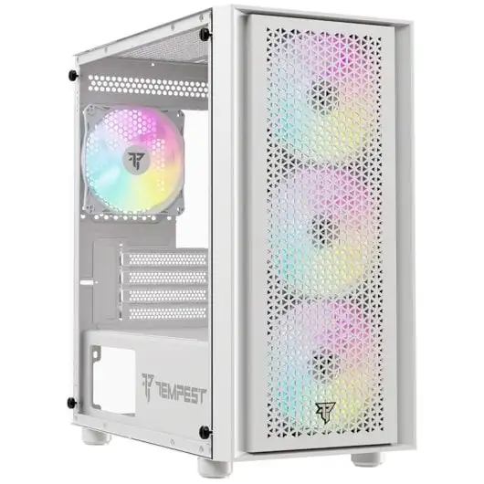 Caja PC Tempest Airflow Rampart ARGB M-ATX Blanca
