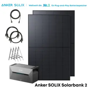Balkonkraftwerk mit 1,6 kWh Speicher und 2× 500W Solarpanel