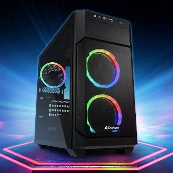 Sharkoon V1000 RGB Micro Tower Gehäuse – 3x 120mm RGB-Lüfter