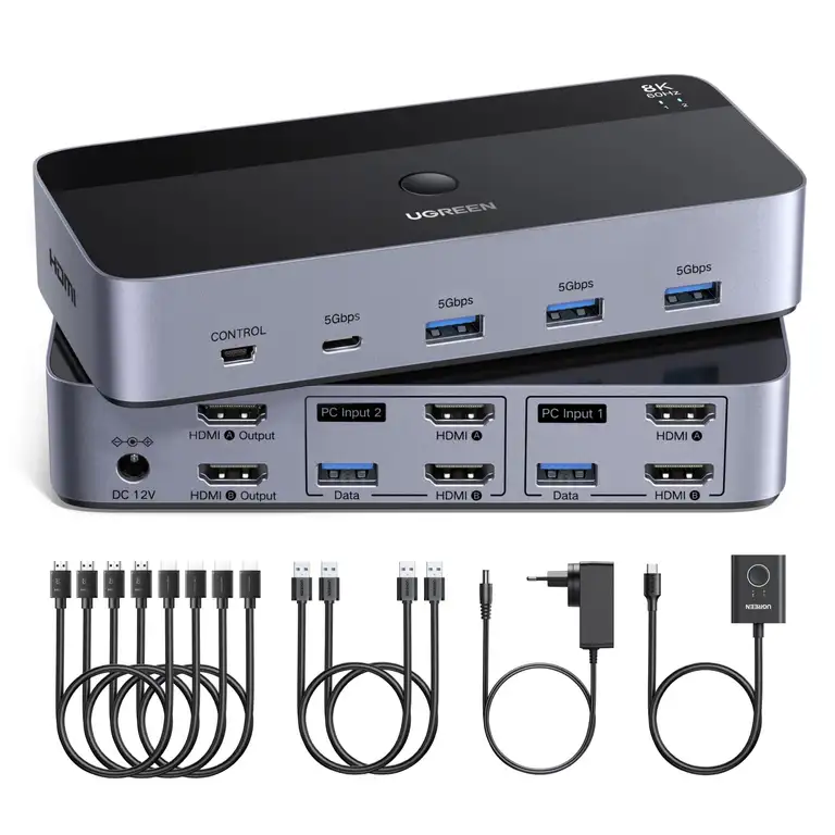UGREEN AK703 HDMI 2.1 KVM Switch – 8K@60Hz/4K@240Hz