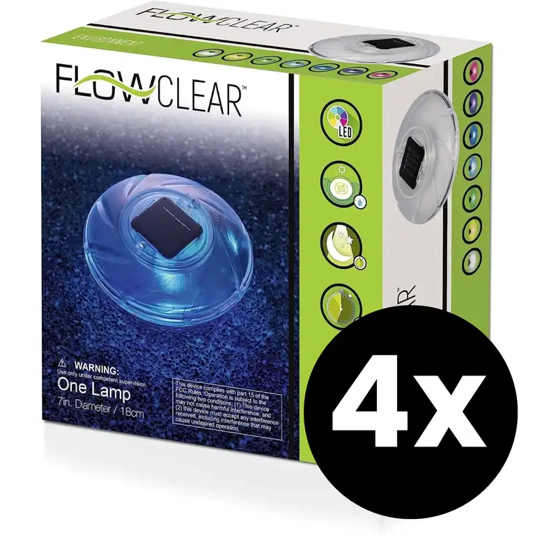 Bestway Solar-Poollampe 4er-Pack – kabellos, wasserfest