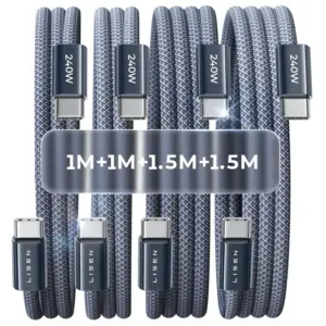 LISEN 240W USB C Kabel Set – 4 Stück, 1M+1M+1.5M+1.5M