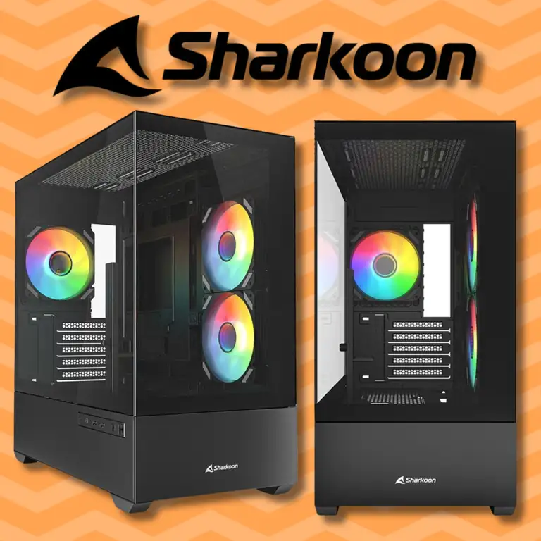 Sharkoon MK6 Micro ATX Gehäuse mit RGB-Lüftern und Glasfront