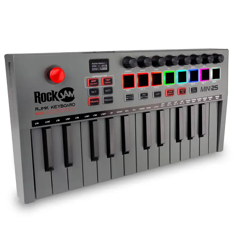 RockJam Go 25-Tasten MIDI Keyboard mit Akku für 25,60€