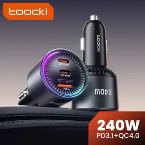 Toocki 240W Ladegerät für KFZ (PD 3.1, QC4.0, PPS)