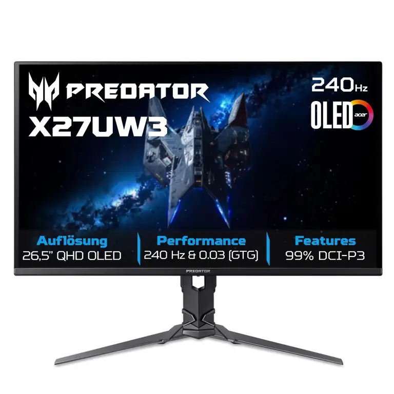 Acer Predator X27UW3 QD OLED Monitor 27 Zoll