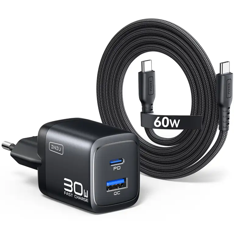 INIU 30W USB C Ladegerät mit Dual-Port und GaN-Technologie