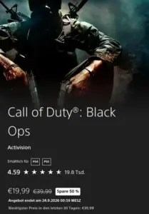Call of Duty: Black Ops 1 & 2 – je 19,99€ im PlayStation Store