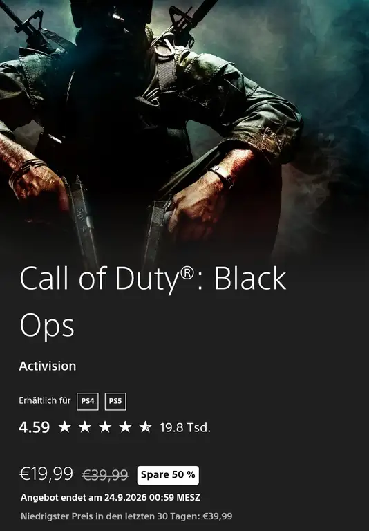 Call of Duty: Black Ops 1 & 2 – je 19,99€ im PlayStation Store