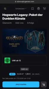 Hogwarts Legacy Add-on Paket der Dunklen Künste