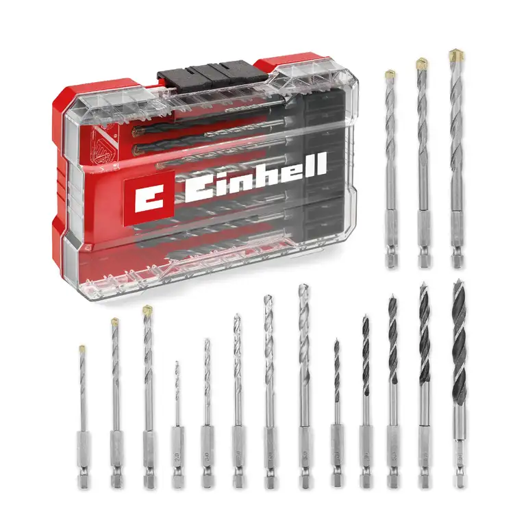 Einhell M-CASE 16-tlg. Bohrer-Set für Holz, Stein, Metall