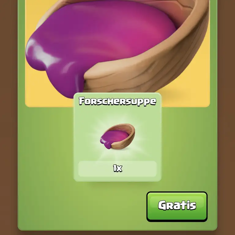 Gratis Forschungssuppe im Clash of Clans-Store