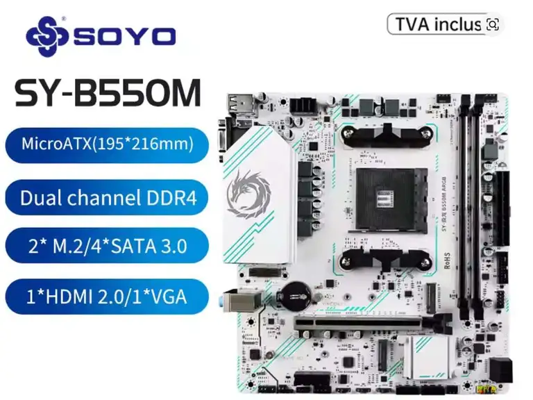 Soyo AMD B550M Gaming Mainboard USB3.1 M.2 NVMe