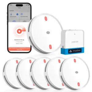 Meross Rauchmelder mit WLAN-Hub, 6 Stück