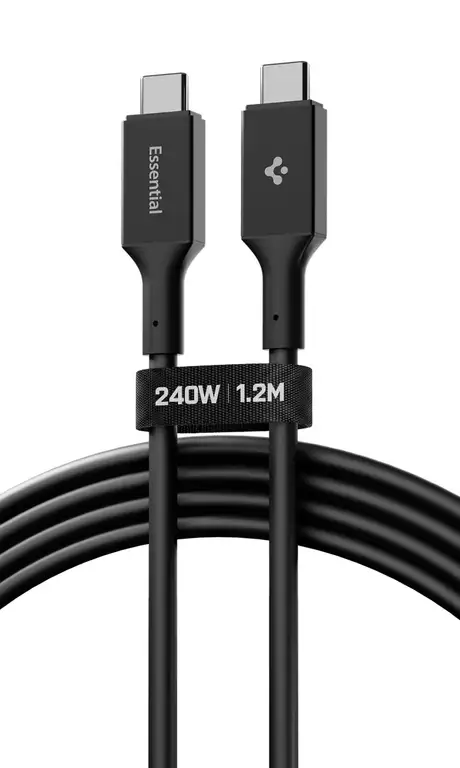 Spigen Essential 240W USB C Kabel, PD 3.0, 1,2m – Schwarz