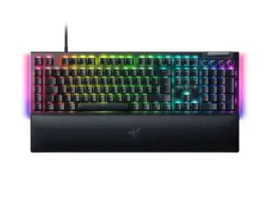Razer BlackWidow V4 Weiß Tastatur | Full-Size ISO-DE, Yellow Linear Gen-3