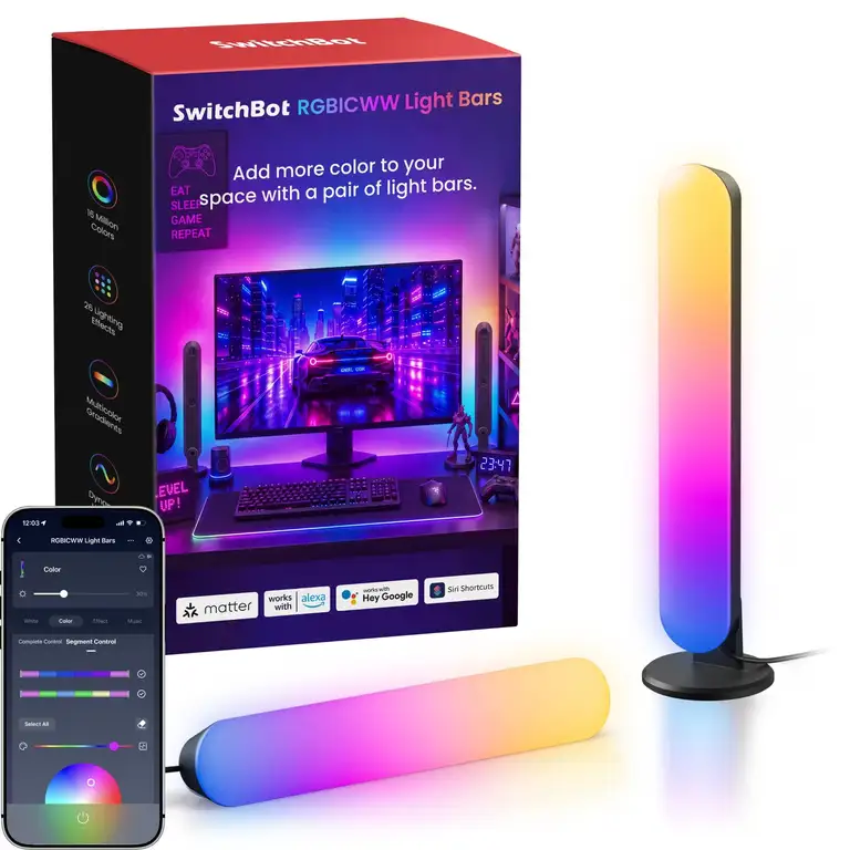 SwitchBot RGBICWW Lightbar – smarte TV-Hintergrundbeleuchtung