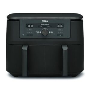Ninja Heißluftfritteuse MAX Dual Zone, 2 Schubladen, 9,5 L, 6-in-1, Kochen ohne Öl, Air Fry, Max Crisp, Braten, Backen, Aufwärmen, Dörren, spülmaschinengeeigne…