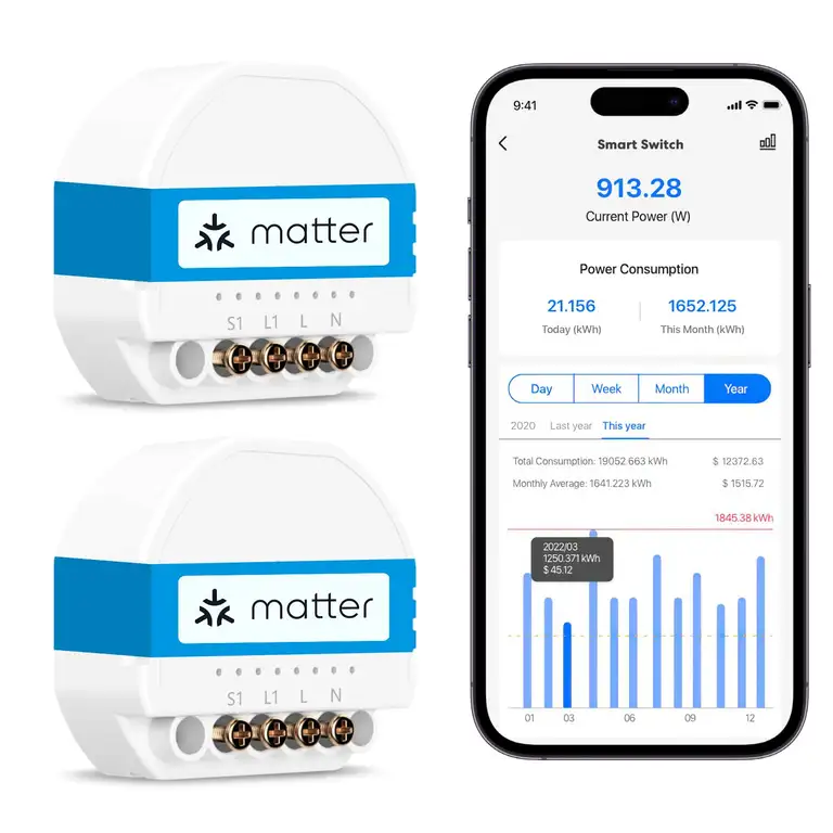 Lot de 2 interrupteurs connectés Meross MSS815
