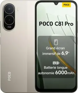 Xiaomi Poco C81 Pro 6,9&Prime; – 4 Go RAM, 128 Go, Noir, Vert ou Or
