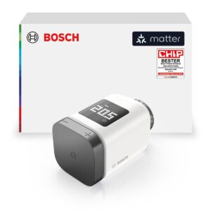 Bosch Smart Home Heizkörper-Thermostat II [+M], smartes Heizkörperthermostat, intelligentes Heizen & Energiesparen, Matter, App-Steuerung, Apple Home, Google H…