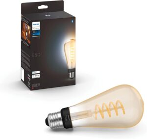 Philips Hue E27 Filament Große Edison Lampe | White Ambiance, Alle Weißtöne, 550 lm, Dimmbar, Leuchtmittel für das Hue Lichtsystem, App- und Sprachsteuerung, S…