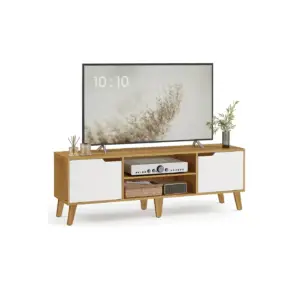 VASAGLE TV-Schrank Lowboard | 147x39x50cm | Natureichenfarben-Cremeweiß