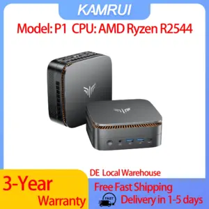 KAMRUI P1 Mini PC mit AMD Ryzen R2544, 16GB RAM, 256GB SSD