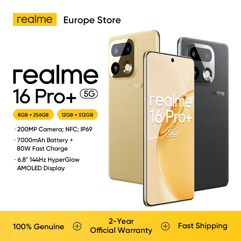 realme 16 Pro Plus 5G con batería de 7000mAh y cámara de 200MP