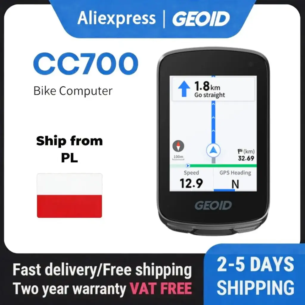 GEOID CC700 GPS-Fahrradcomputer mit Farb-TFT und Multiband-GNSS