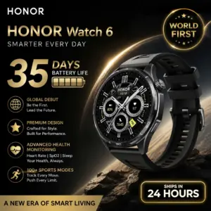 Honor Watch 6 – Shadow Black – Smartwatch mit AMOLED-Display