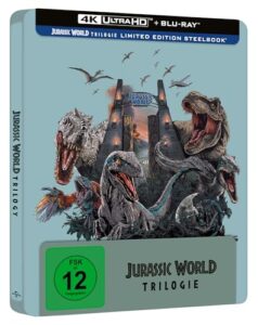 Jurassic World Steelbook Trilogy 4K + Blu-ray bei Amazon