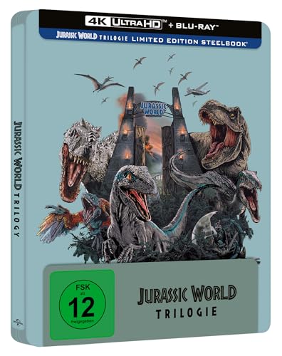 Jurassic World Steelbook Trilogy 4K + Blu-ray bei Amazon