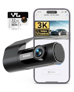 KAWA 3K Dashcam mit 360° Rotation und WLAN