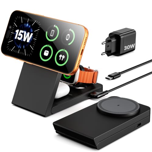 Eddibox 15W Magsafe 3-in-1 Ladestation für Apple Geräte