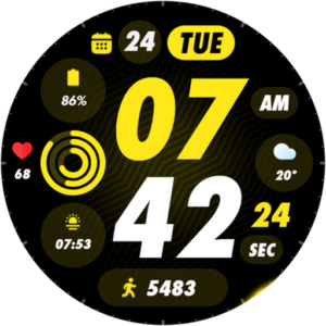 PIXEL SPORT PRO Watch Face für Wear OS 4+
