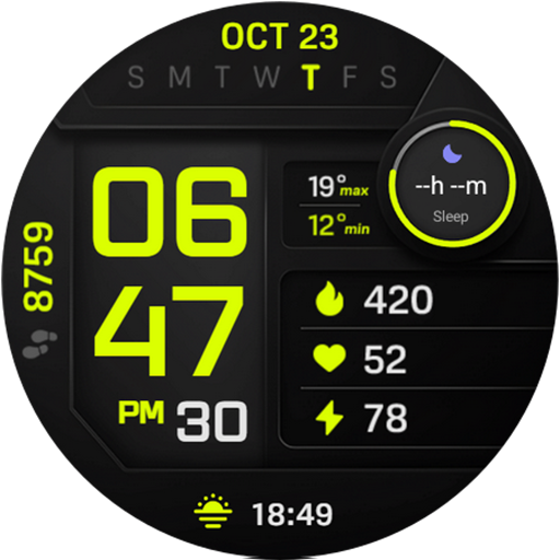 PIXEL INSTINCT 3 Watch Face: Stylisches Digital-Watchface für Wear OS