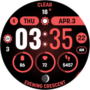 MOON KNIGHT Digital Watch Face für Wear OS 4+