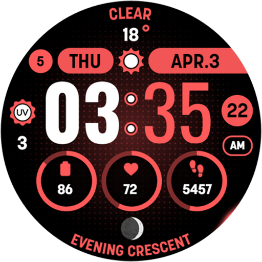 MOON KNIGHT Digital Watch Face für Wear OS 4+