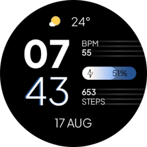 Digital Watch Face EXD207 für WearOS