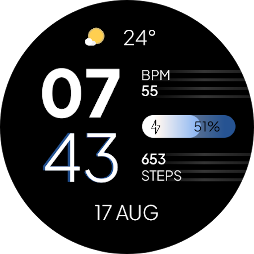 Digital Watch Face EXD207 für WearOS